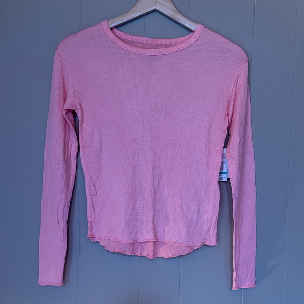 Women's Long Sleeve Crewneck Top - Pink